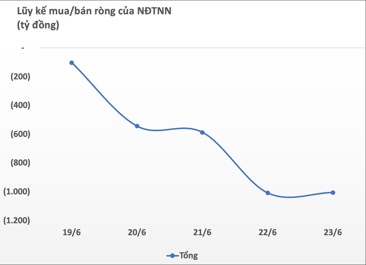 Bất chấp thị trường khởi sắc, khối ngoại quay đầu bán ròng nghìn tỷ trong tuần 19-23/6 - Ảnh 1.