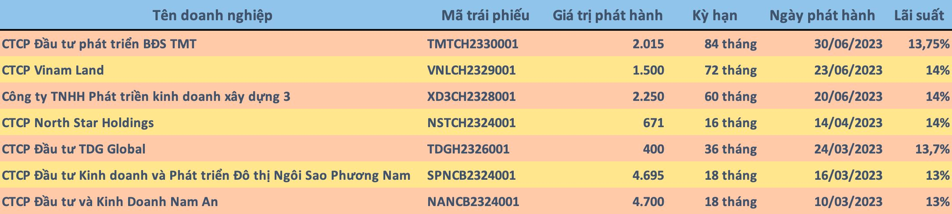 Nhiều doanh nghiệp bất động sản chấp nhận vay hàng nghìn tỷ đồng trái phiếu với lãi suất lên đến 14% - Ảnh 1.