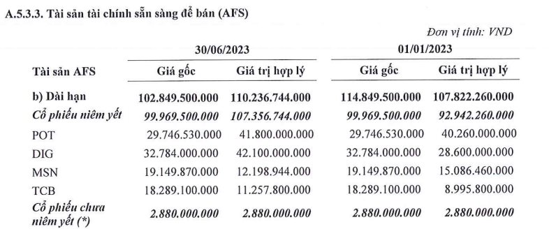 Công ty chứng khoán đầu tiên công bố báo cáo quý 2/2023, chuyển từ lỗ sang lãi, danh mục nắm loạt cổ phiếu DIG, TCB, MSN,... - Ảnh 2.