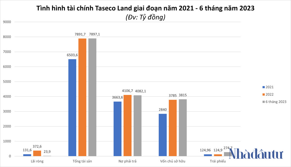 Taseco Land: Lãi ròng nửa đầu năm 2023 giảm hơn 50% - Ảnh 1.