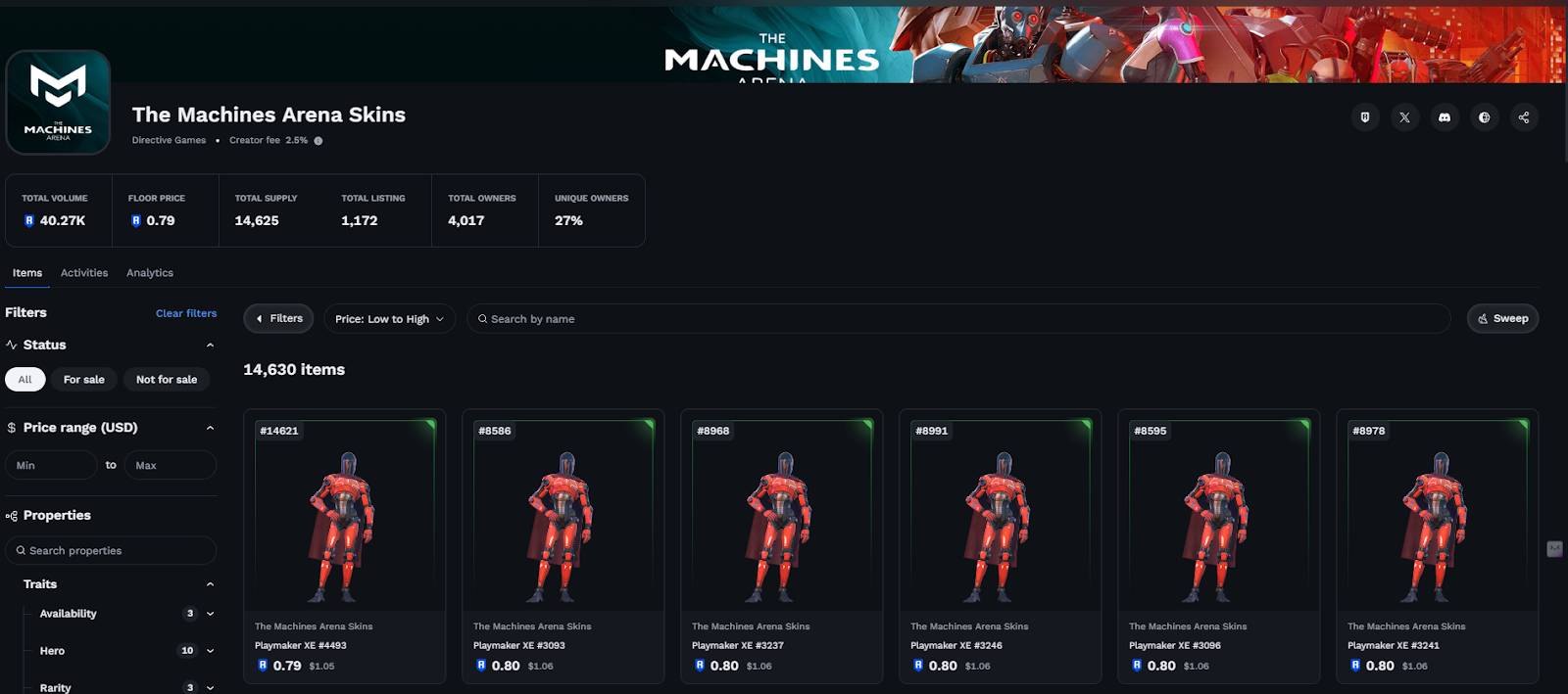 NFT The Machines Arena Skins