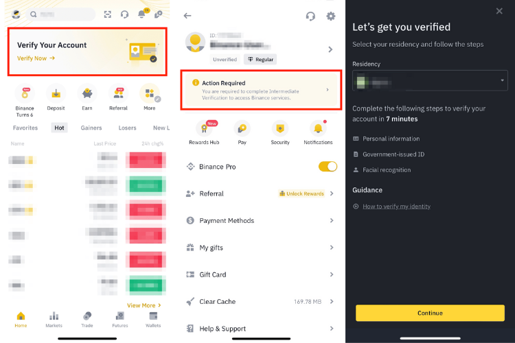 Xác minh danh tính tài khoản Binance trên điện thoại - Hình 1