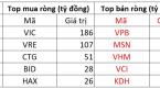 Khối ngoại bán ròng trong phiên VN-Index tăng 9 điểm, ngược dòng “gom” mạnh VIC